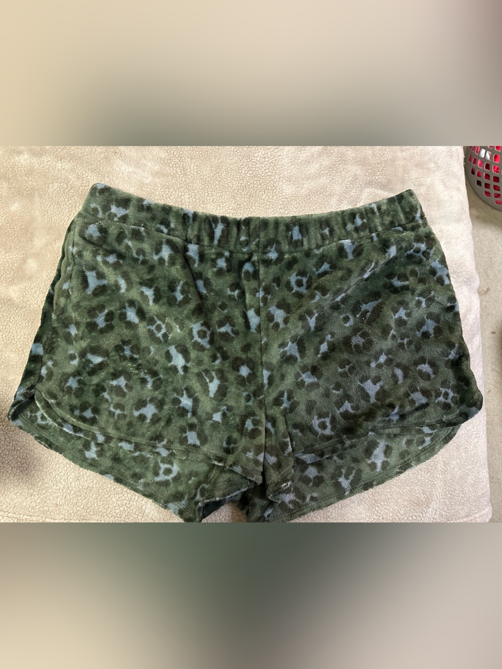 aerie Olive Green Leopard Print Lounge Shorts